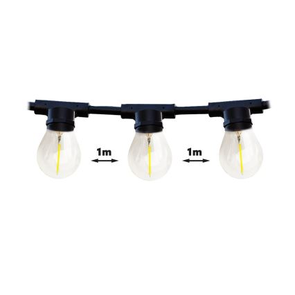Utomhus Dekorativ slinga MIMOSA 10xE27/1,3W/230V IP44 10 m