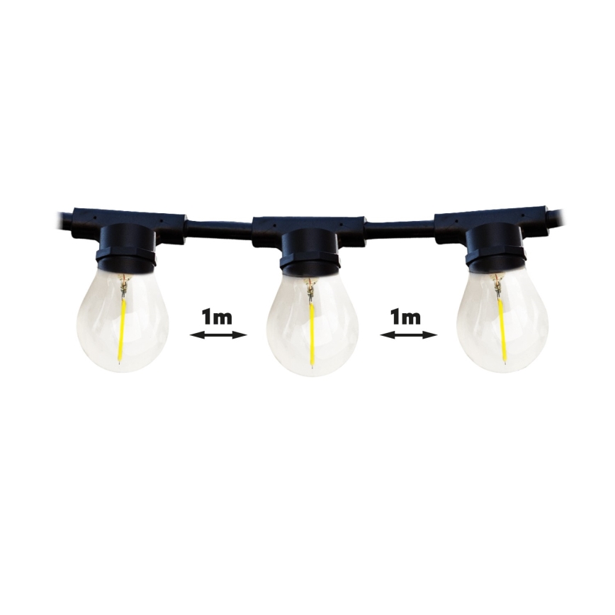 Utomhus Dekorativ slinga MIMOSA 10xE27/1,3W/230V IP44 10 m