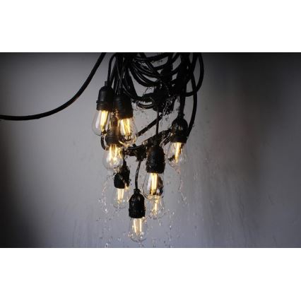 Utomhus dekorkedja GIRLANDA 10 m 10xE27/10W/230V IP44