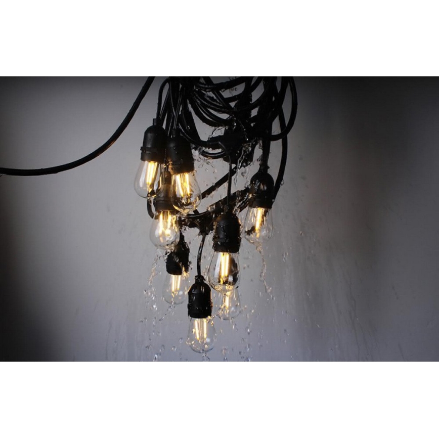 Utomhus dekorkedja GIRLANDA 10 m 10xE27/10W/230V IP44