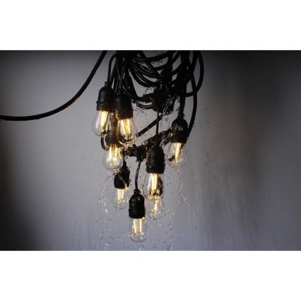 Utomhus dekorkedja GIRLANDA 10 m 10xE27/10W/230V IP44