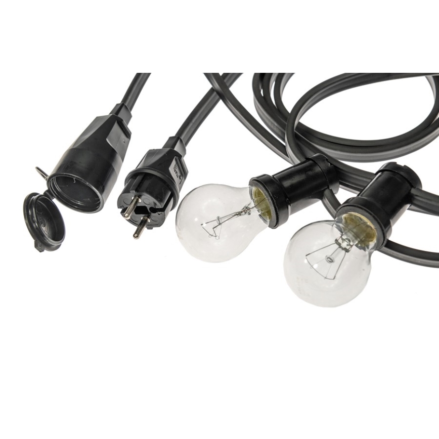 Utomhus dekorkedja GIRLANDA 6,5 m 5xE27/15W/230V IP44