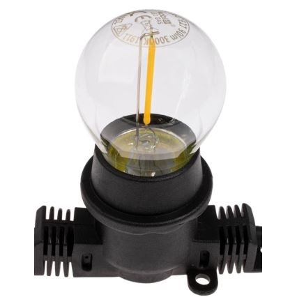 Utomhus dekorkedja MIMOSA 20xE27/1,3W/230V IP44 20m
