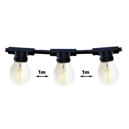 Utomhus dekorkedja MIMOSA 20xE27/1,3W/230V IP44 20m