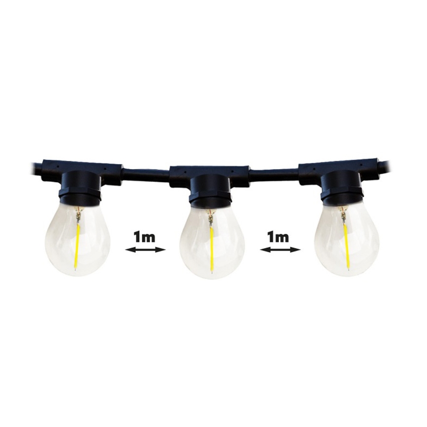 Utomhus dekorkedja MIMOSA 20xE27/1,3W/230V IP44 20m