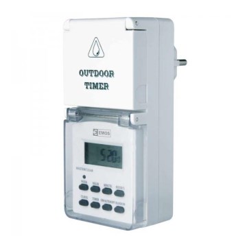 Utomhus Digital Strömbrytare med timer IP44 SCHUKO