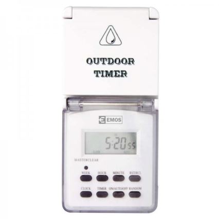 Utomhus Digital Strömbrytare med timer IP44 SCHUKO