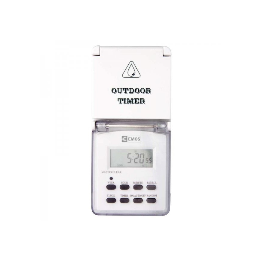 Utomhus Digital Strömbrytare med timer IP44 SCHUKO
