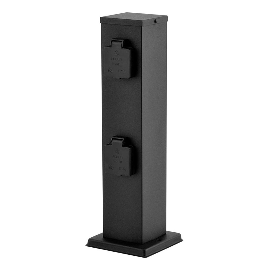 Utomhus eluttagstolpe 4-vägs SCHUKO 230V antracit IP44