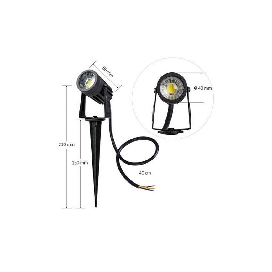 Utomhus LED belysning LED/3W/230V 2800K IP67 svart