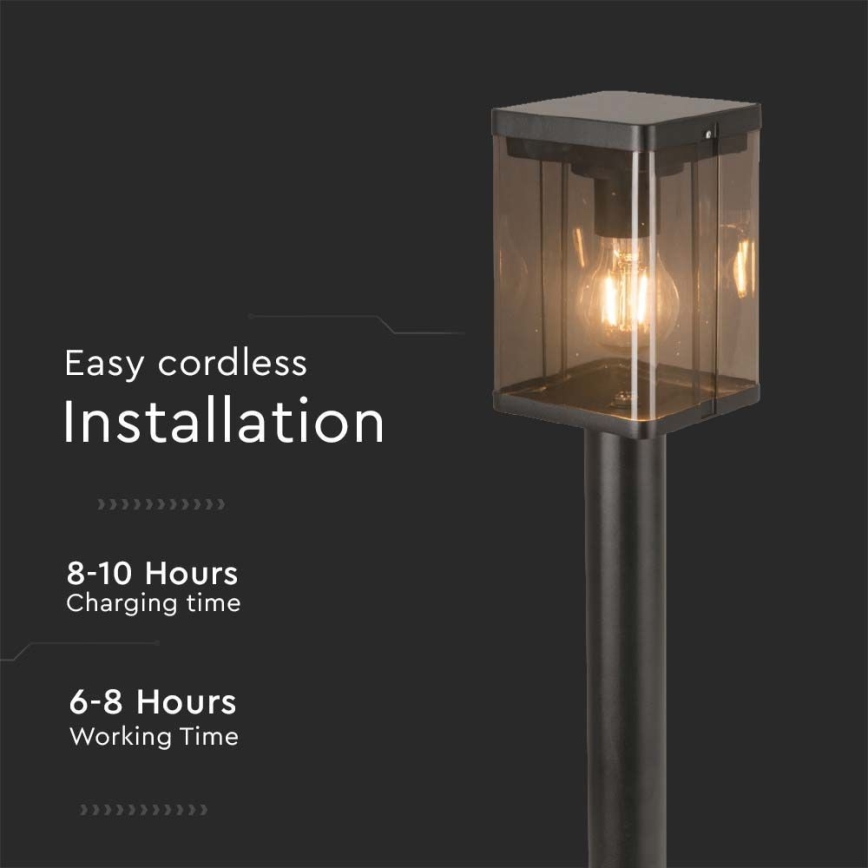 Utomhus LED solcellslampa med sensor LED/2,5W/3,7V 3000K IP54 svart