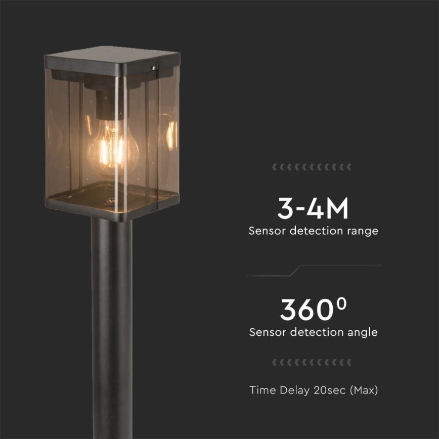 Utomhus LED solcellslampa med sensor LED/2,5W/3,7V 3000K IP54 svart