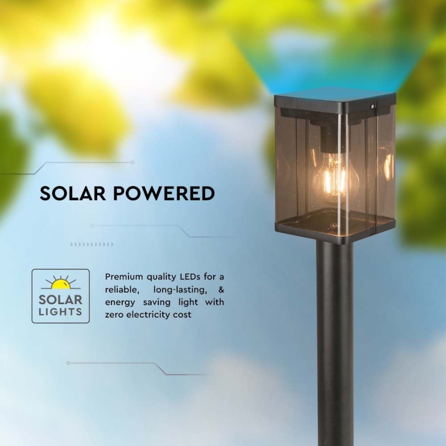Utomhus LED solcellslampa med sensor LED/2,5W/3,7V 3000K IP54 svart