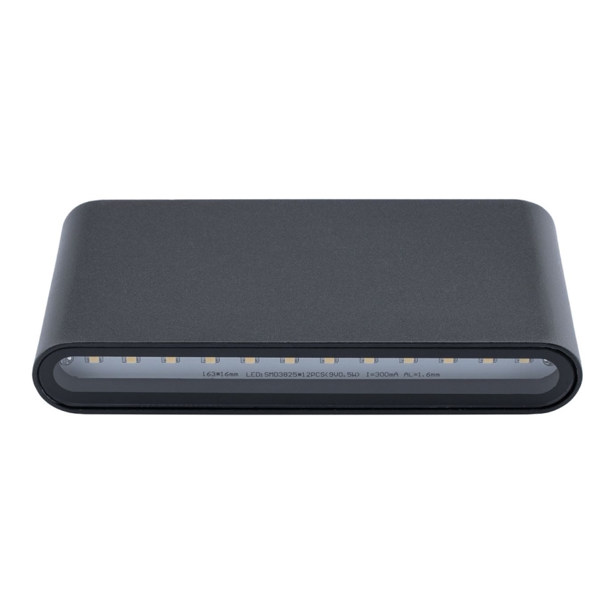Utomhus LED Väggbelysning FLOW 2xLED/6W/230V IP54 svart