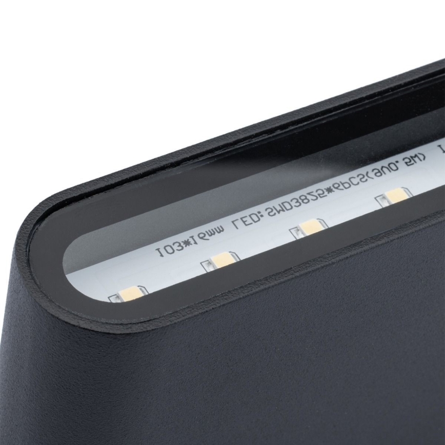 Utomhus LED Väggbelysning FLOW 2xLED/6W/230V IP54 svart