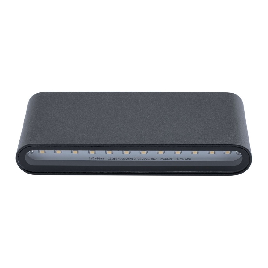 Utomhus LED Väggbelysning FLOW LED/6W/230V IP54 svart