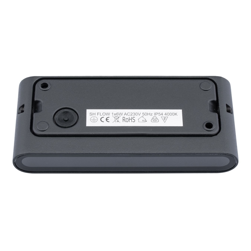 Utomhus LED Väggbelysning FLOW LED/6W/230V IP54 svart