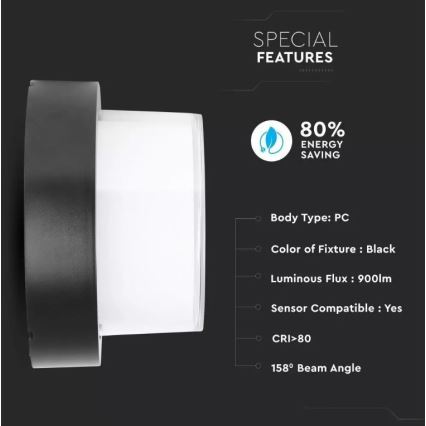 Utomhus LED vägglampa  LED/12W/230V IP65 3000K