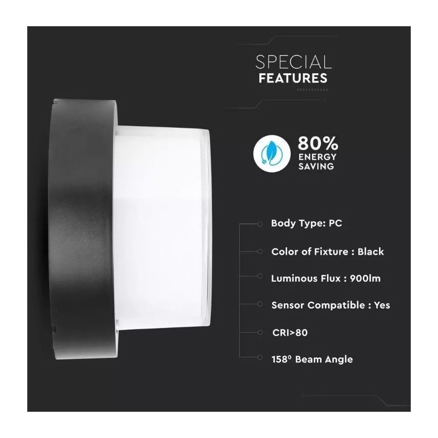 Utomhus LED vägglampa  LED/12W/230V IP65 3000K