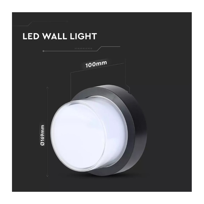 Utomhus LED vägglampa  LED/12W/230V IP65 3000K
