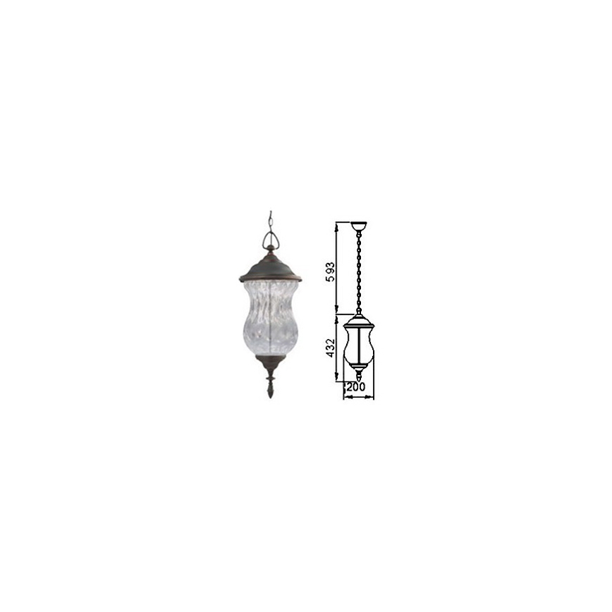 Utomhus Ljuskrona med kedja MARSYLIA 3xLED/3W/230V