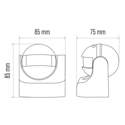 Utomhus PIR-sensor B 180° 1200W/230V IP44 vit