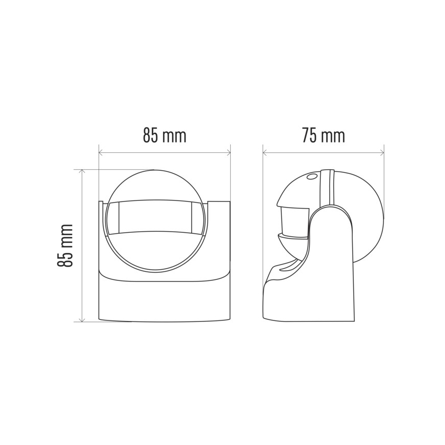 Utomhus PIR-sensor B 180° 1200W/230V IP44 vit