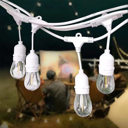Utomhus řetěz STRING 15xE27/40W/230V 15m IP65