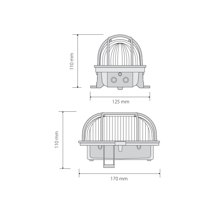 Utomhus Takbelysning OVAL 1xE27/60W/230V IP44