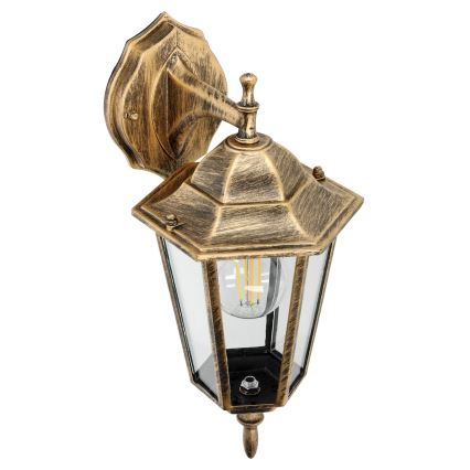 Utomhus väggbelysning 1xE27/60W/230V IP44 guld