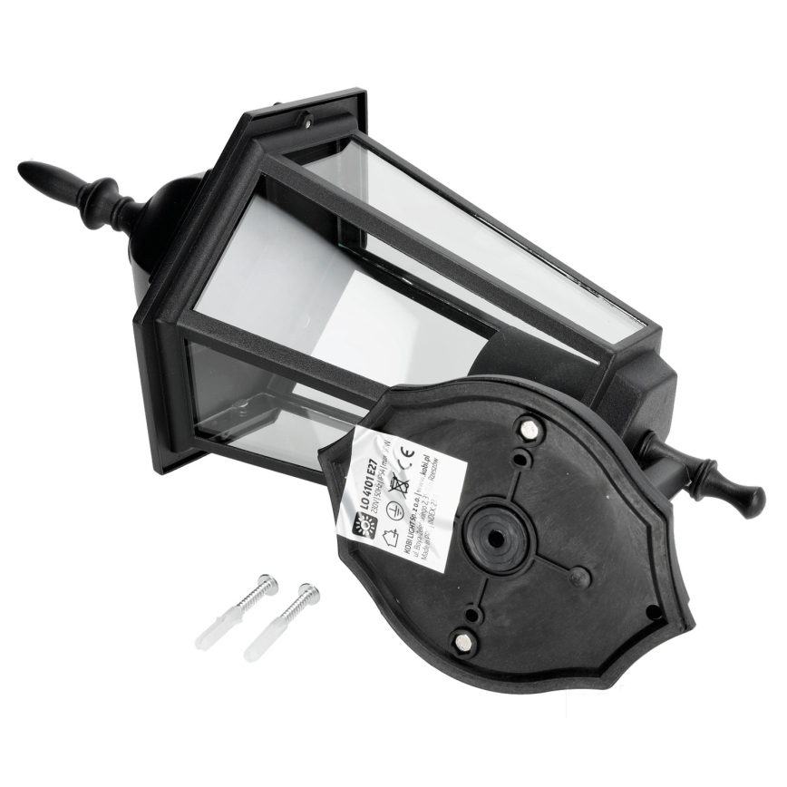 Utomhus väggbelysning 1xE27/60W/230V IP44 svart