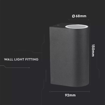 Utomhus Väggbelysning 2xGU10/20W/230V IP44