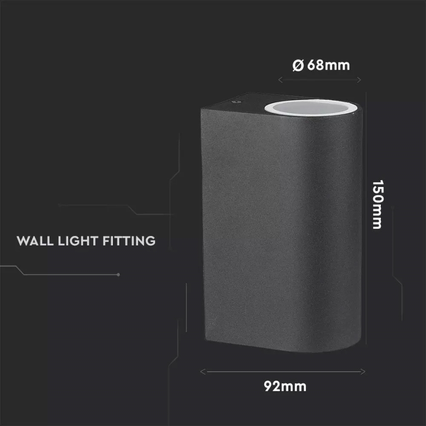 Utomhus Väggbelysning 2xGU10/20W/230V IP44