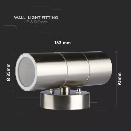 Utomhus Väggbelysning 2xGU10/35W/230V IP44