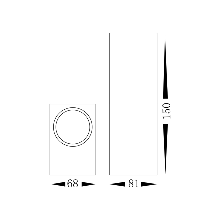Utomhus väggbelysning BOKA 2xGU10/60W/230V IP44 svart