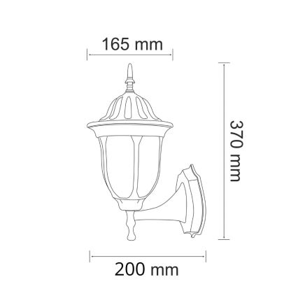 Utomhus Väggbelysning FLORENCJA 1xE27/20W/230V IP43