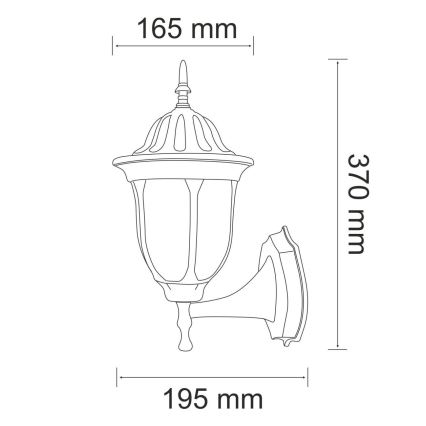 Utomhus Väggbelysning FLORENCJA 1xE27/20W/230V IP43