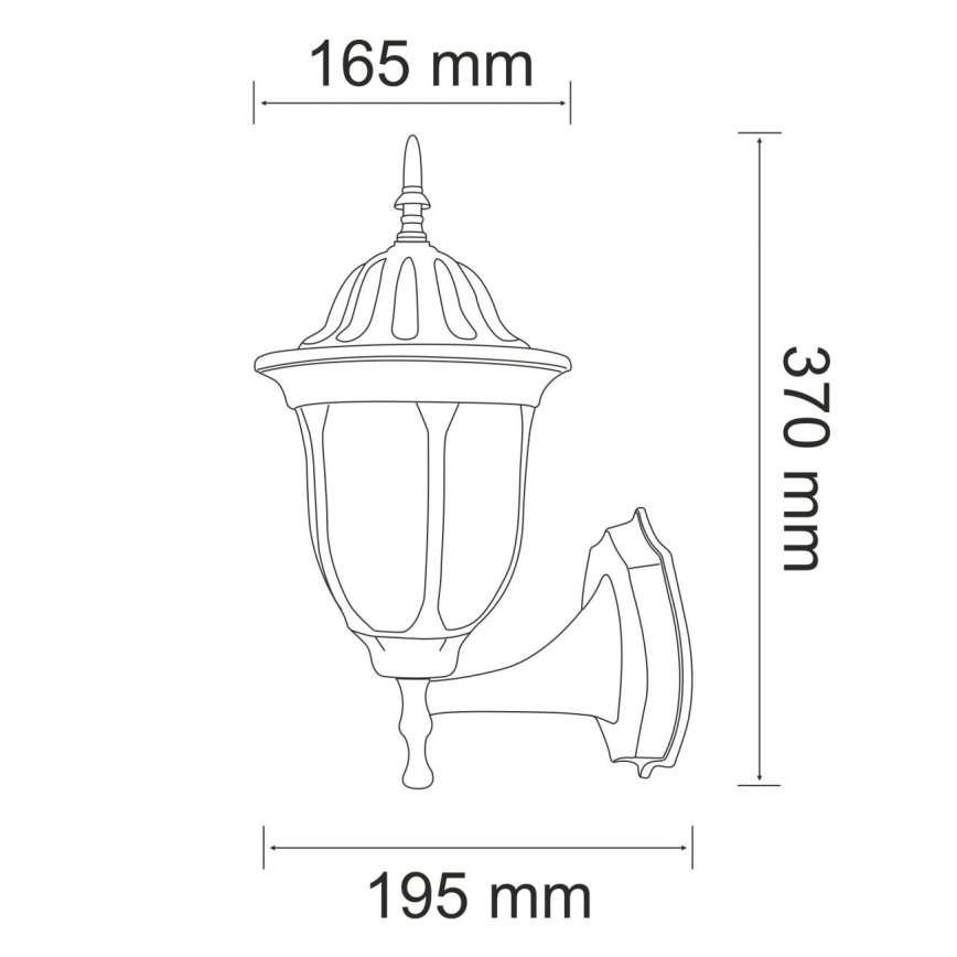 Utomhus Väggbelysning FLORENCJA 1xE27/20W/230V IP43