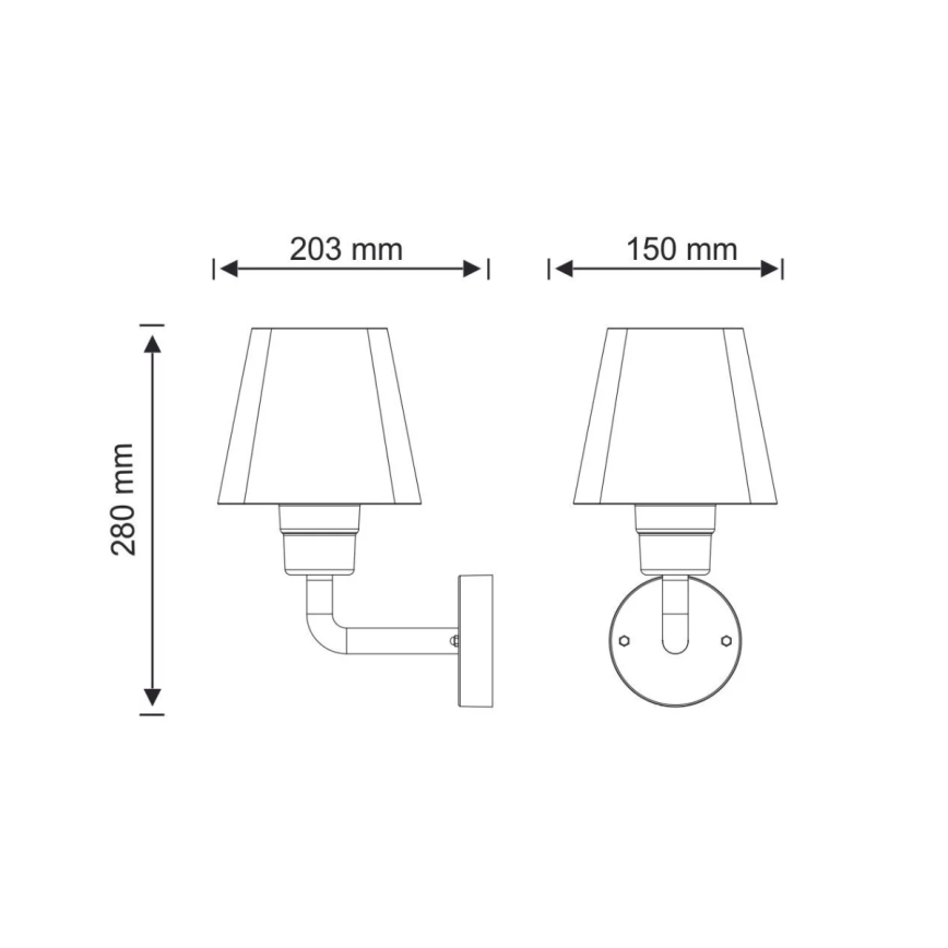 Utomhus Väggbelysning GIZA 1xE27/10W/230V IP44