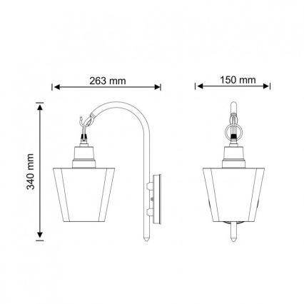 Utomhus Väggbelysning GIZA 1xE27/10W/230V IP44