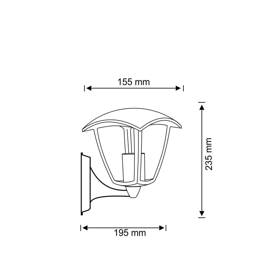 Utomhus Väggbelysning IGMA 1xE27/12W/230V IP44