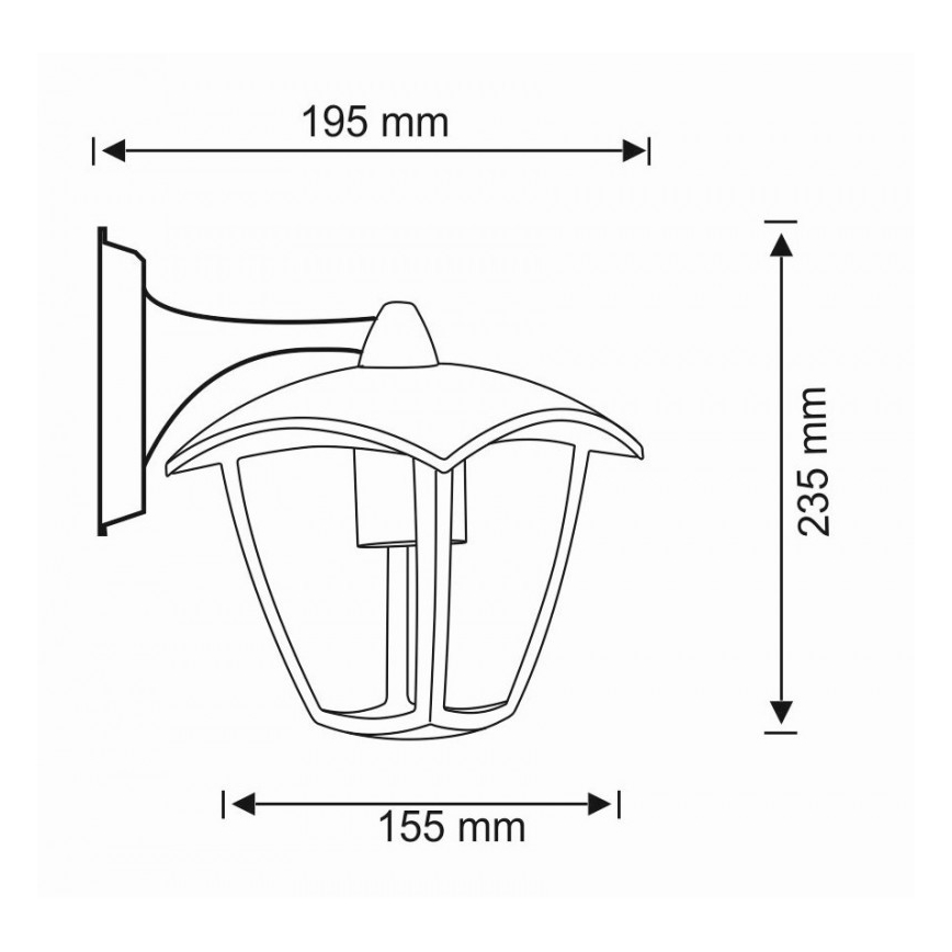 Utomhus Väggbelysning IGMA 1xE27/12W/230V IP44