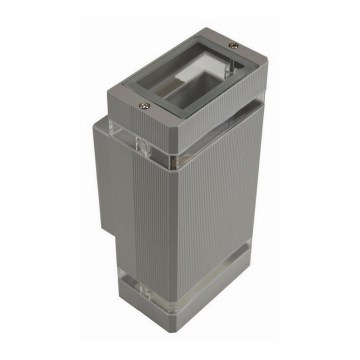 Utomhus Väggbelysning LITEK 2xGU10/30W/230V IP44 grå