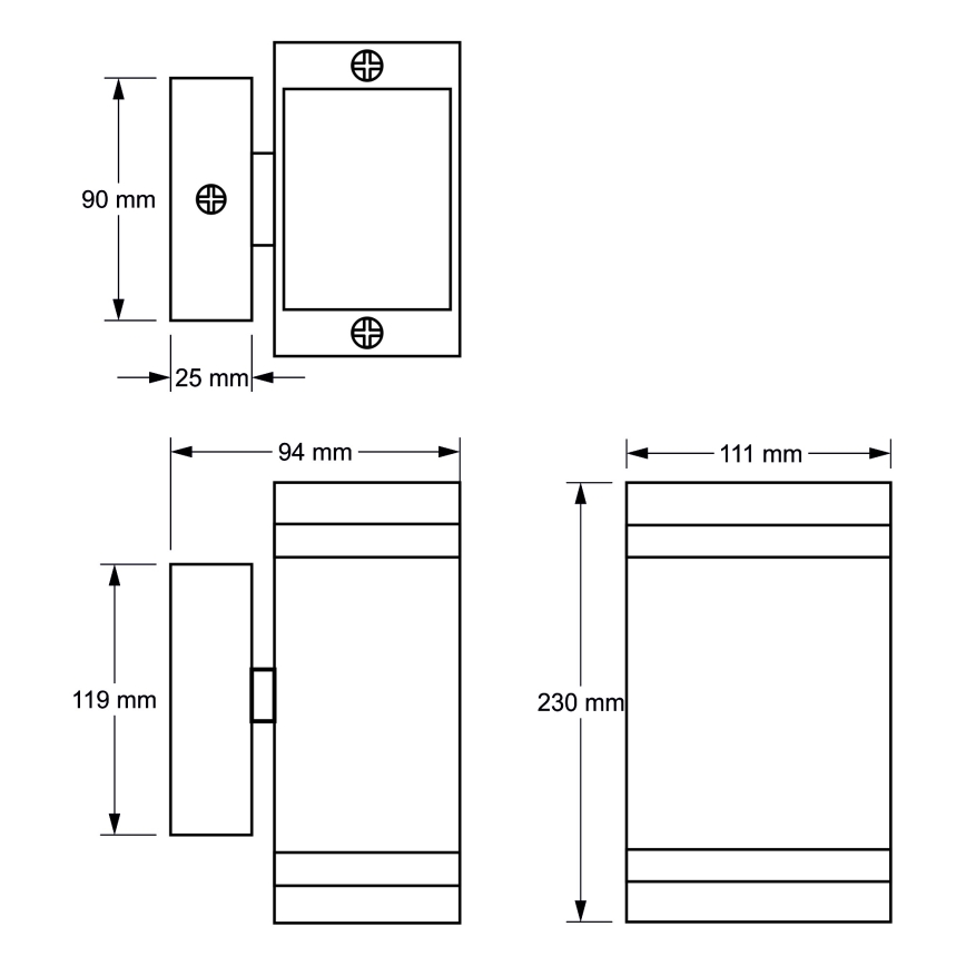 Utomhus Väggbelysning LITEK 2xGU10/30W/230V IP44 grå