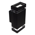 Utomhus Väggbelysning LITEK 2xGU10/30W/230V IP44 svart