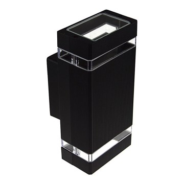 Utomhus Väggbelysning LITEK 2xGU10/30W/230V IP44 svart