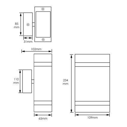 Utomhus Väggbelysning LITEK 2xGU10/30W/230V IP44 svart