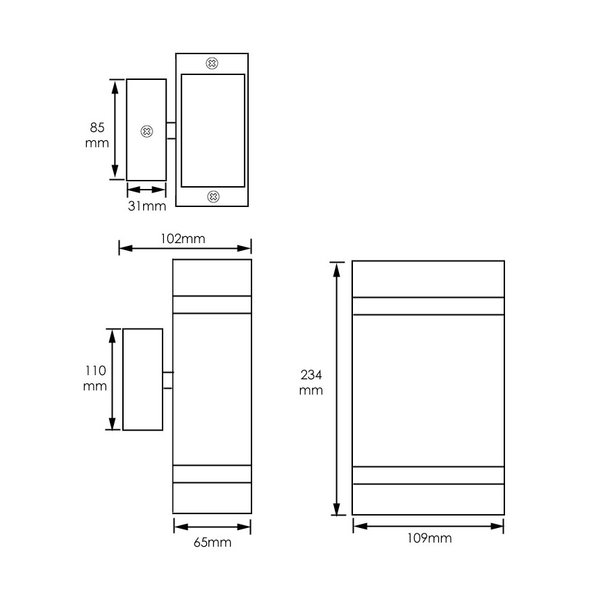 Utomhus Väggbelysning LITEK 2xGU10/30W/230V IP44 svart