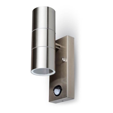 Utomhus Väggbelysning med sensor 2xGU10/35W/230V IP44