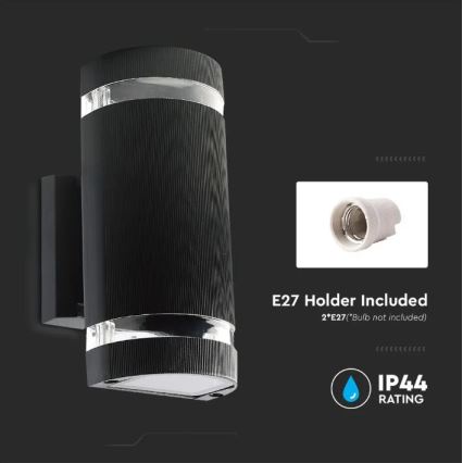 Utomhus vägglampa 2xE27/60W/230V IP44